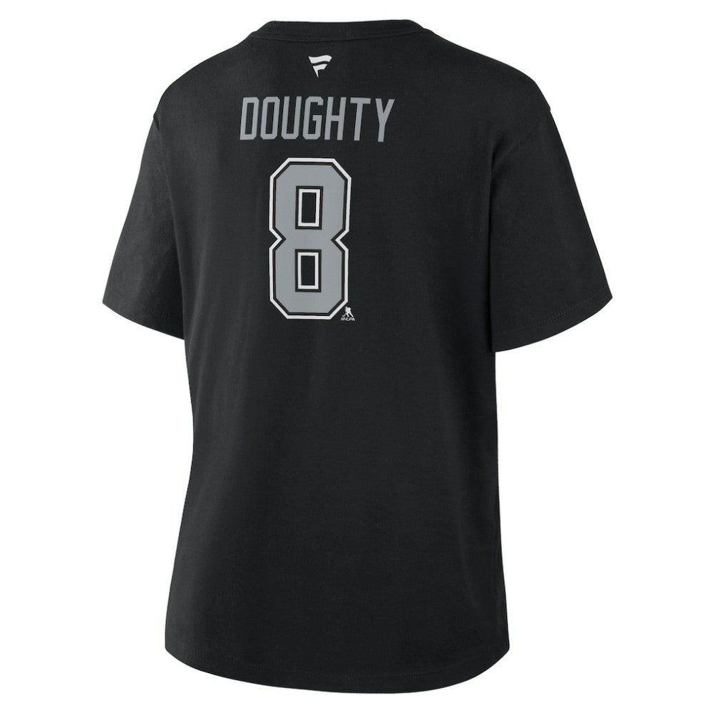 Drew Doughty Los Angeles Kings Fanatics Women's Authentic Stack Name & Number T-Shirt On Sale