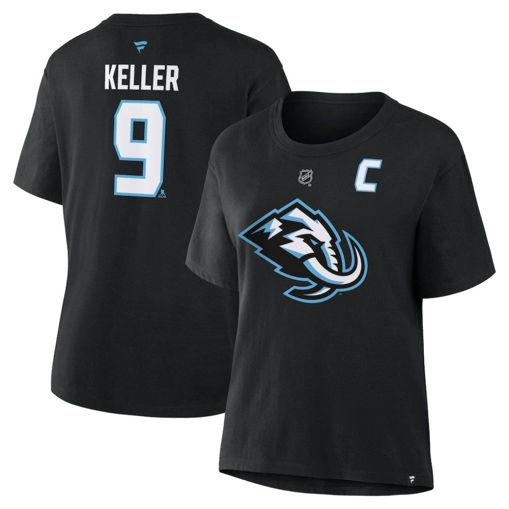 Clayton Keller Utah Mammoth Fanatics Women's Authentic Stack Name & Number T-Shirt Outlet