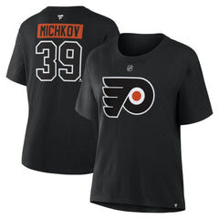 Matvei Michkov Philadelphia Flyers Fanatics Women's Authentic Stack Name & Number T-Shirt Outlet