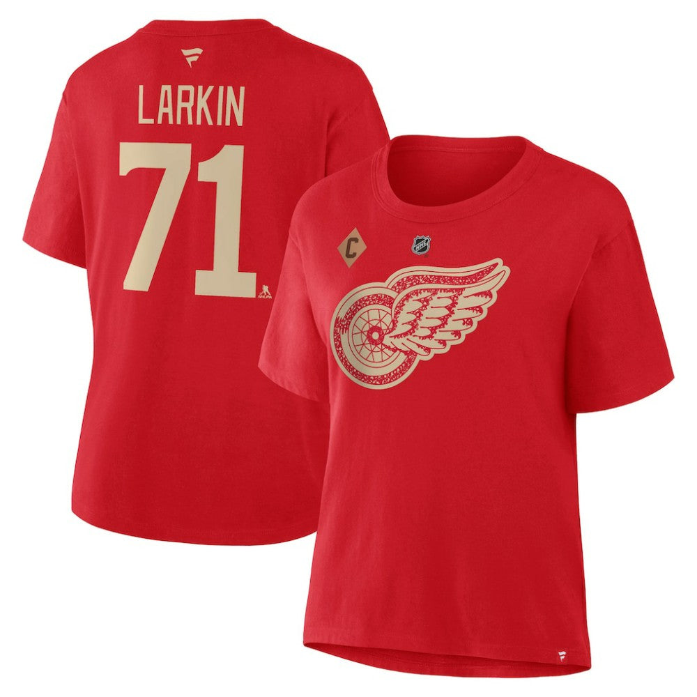 Dylan Larkin Detroit Red Wings Fanatics Women's Authentic Stack Name & Number T-Shirt On Sale