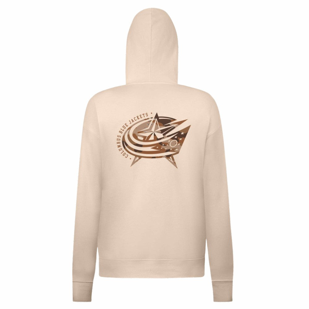 Columbus Blue Jackets Levelwear Women's Desert Camo Adorn Battalion Pullover Hoodie On Sale