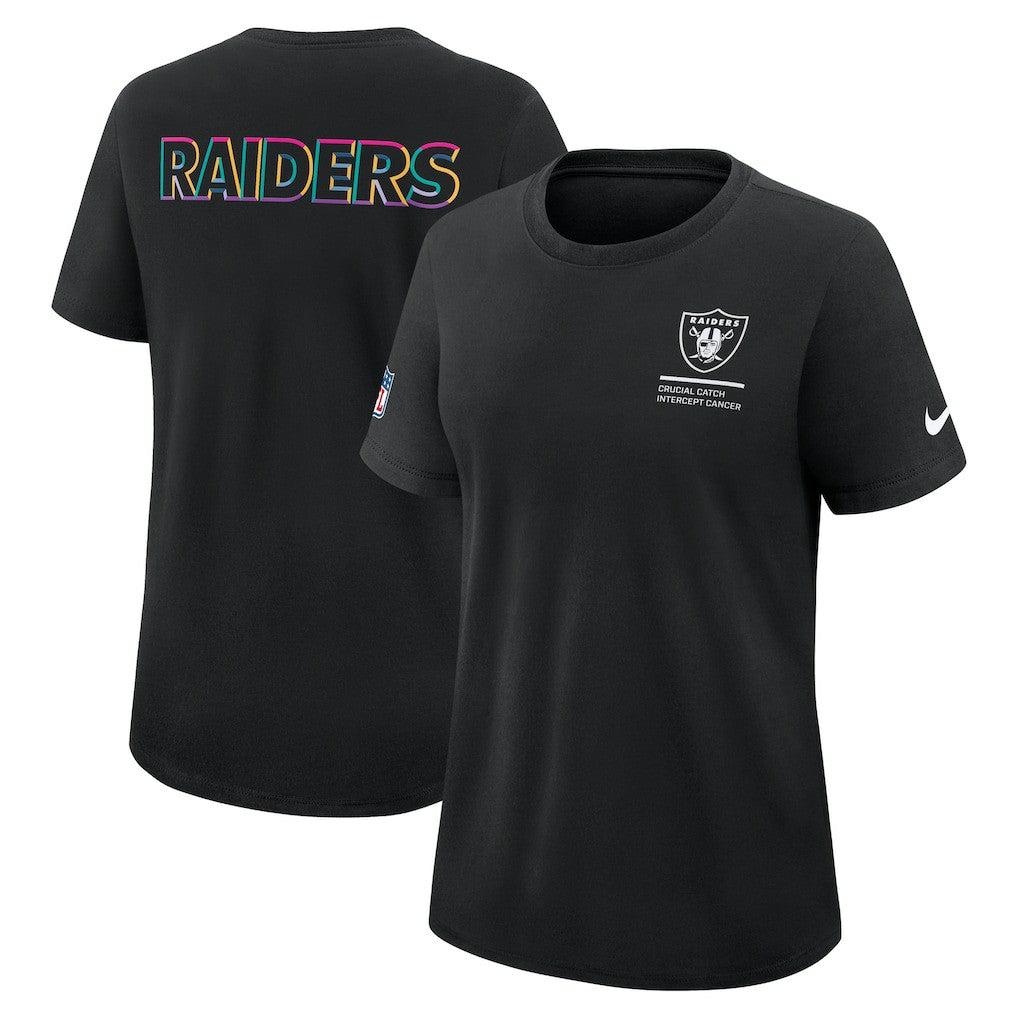 Las Vegas Raiders Nike Women's 2025 NFL Crucial Catch Tri-Blend Dri-FIT T-Shirt