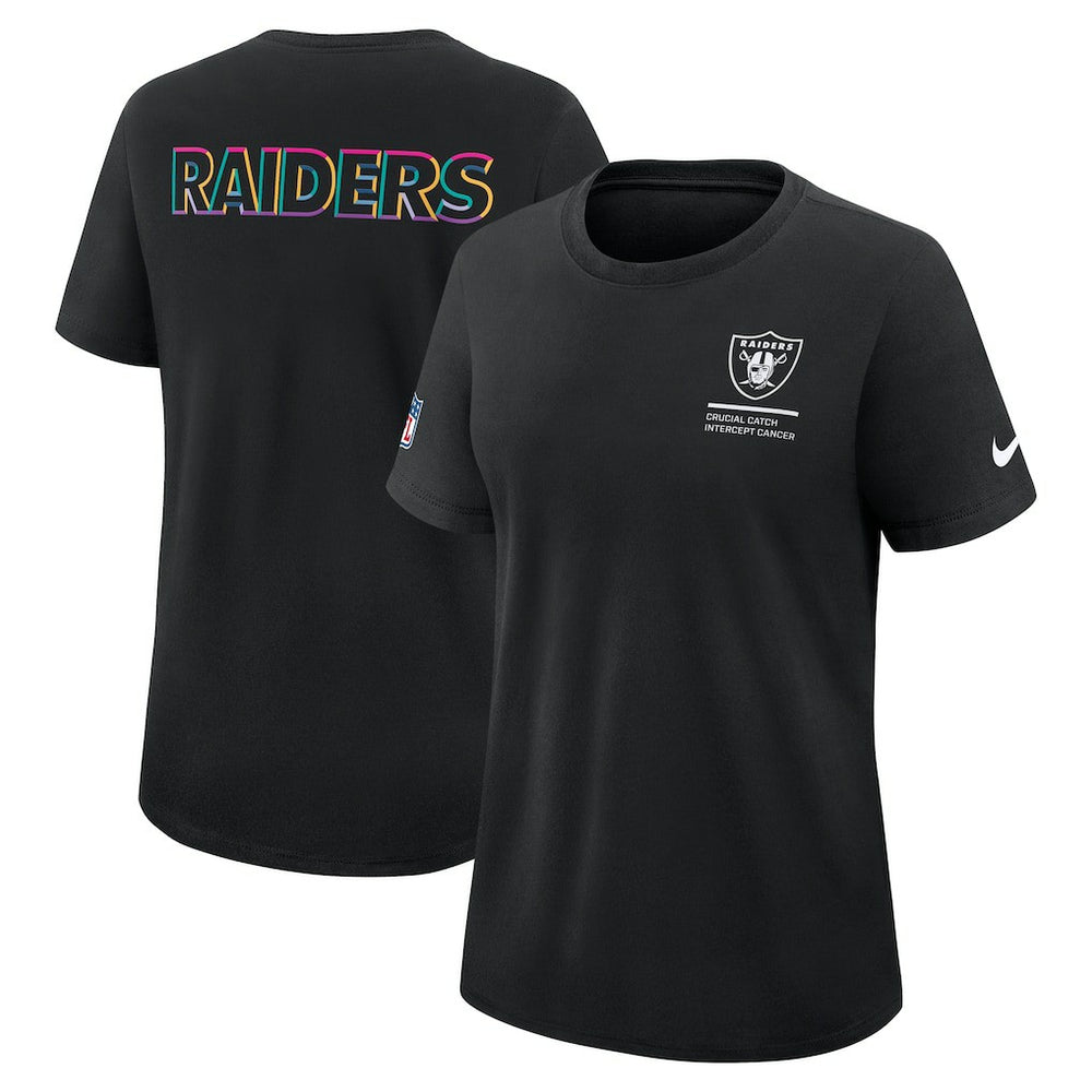 Las Vegas Raiders Nike Women's 2025 NFL Crucial Catch Tri-Blend Dri-FIT T-Shirt