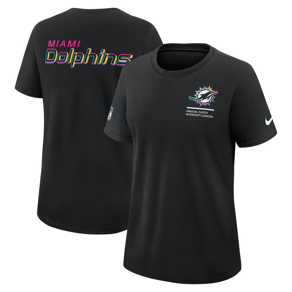 Miami Dolphins Nike Women's 2025 NFL Crucial Catch Tri-Blend Dri-FIT T-Shirt
