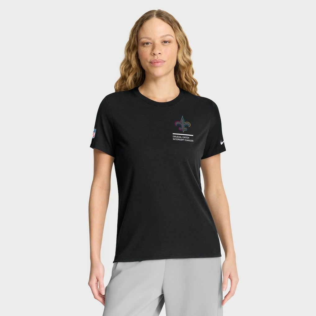 New Orleans Saints Nike Women's 2025 NFL Crucial Catch Tri-Blend Dri-FIT T-Shirt