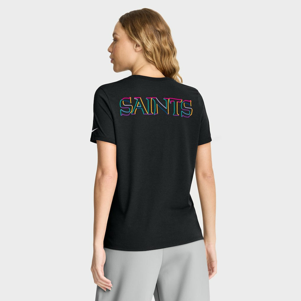 New Orleans Saints Nike Women's 2025 NFL Crucial Catch Tri-Blend Dri-FIT T-Shirt