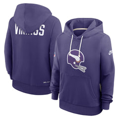 Minnesota Vikings Nike Women's Throwback Sideline Standard Issue Dri-FIT Hoodie