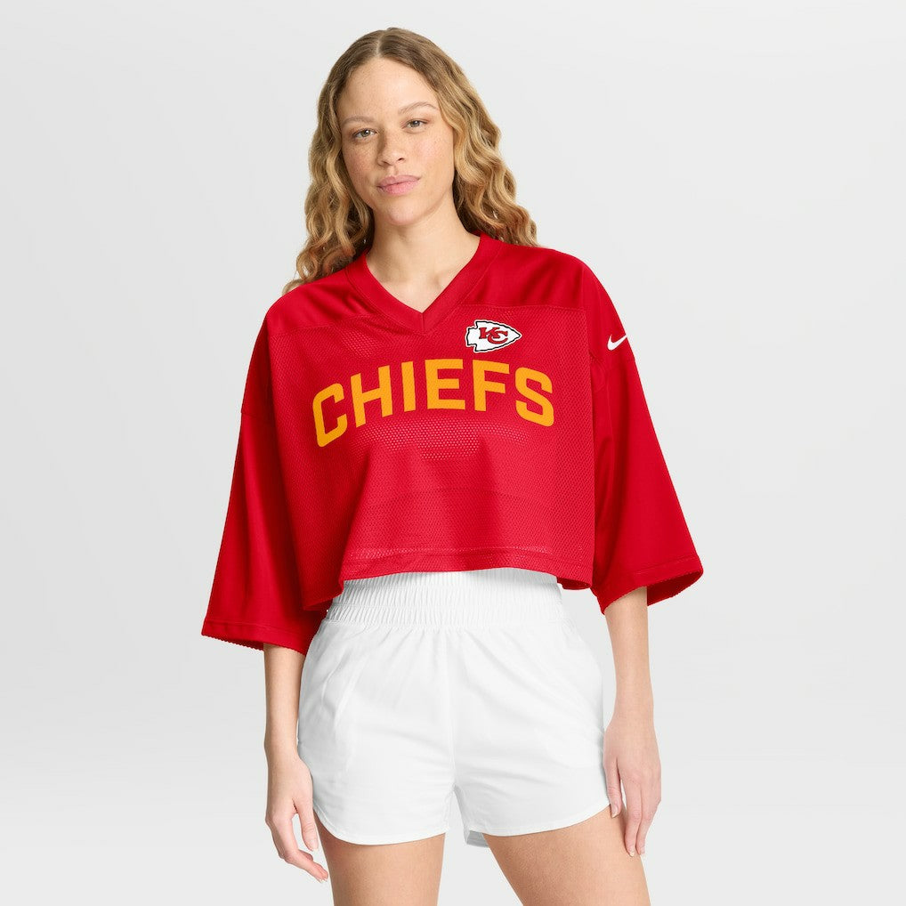 Kansas City Chiefs Nike Women's Primetime Cropped Mesh Dri-FIT Fashion Jersey