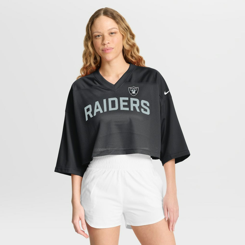 Las Vegas Raiders Nike Women's Primetime Cropped Mesh Dri-FIT Fashion Jersey