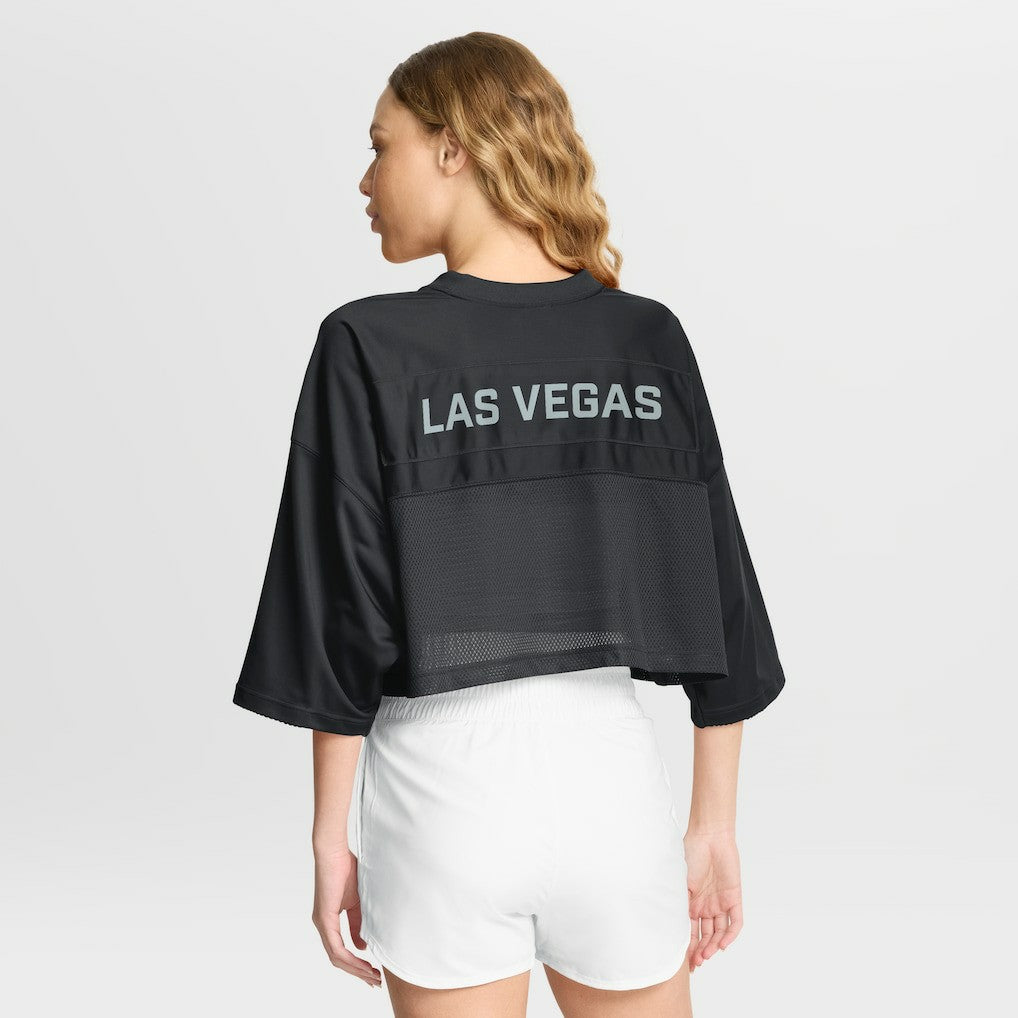 Las Vegas Raiders Nike Women's Primetime Cropped Mesh Dri-FIT Fashion Jersey