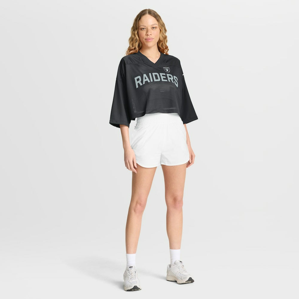 Las Vegas Raiders Nike Women's Primetime Cropped Mesh Dri-FIT Fashion Jersey