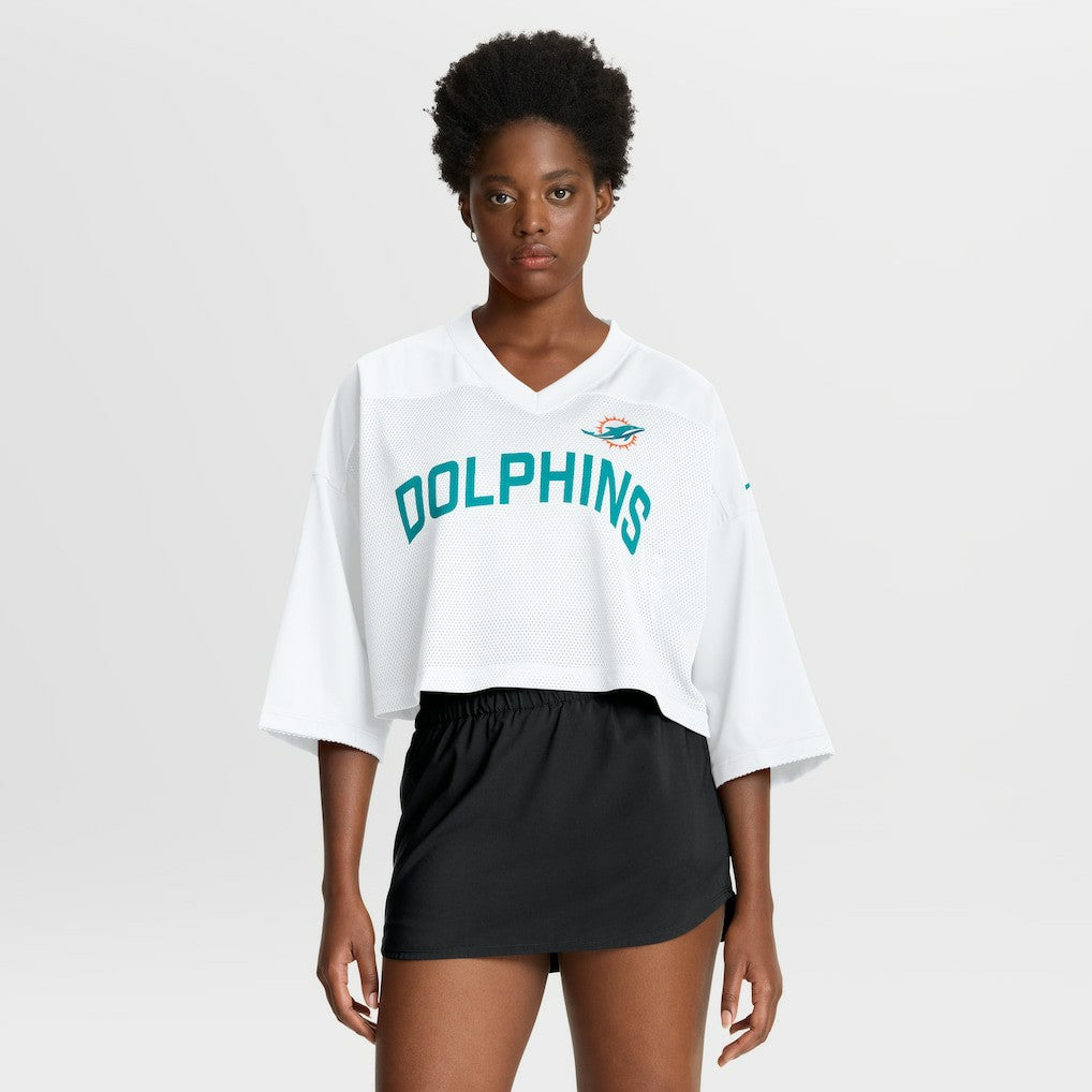 Miami Dolphins Nike Women's Primetime Cropped Mesh Dri-FIT Fashion Jersey