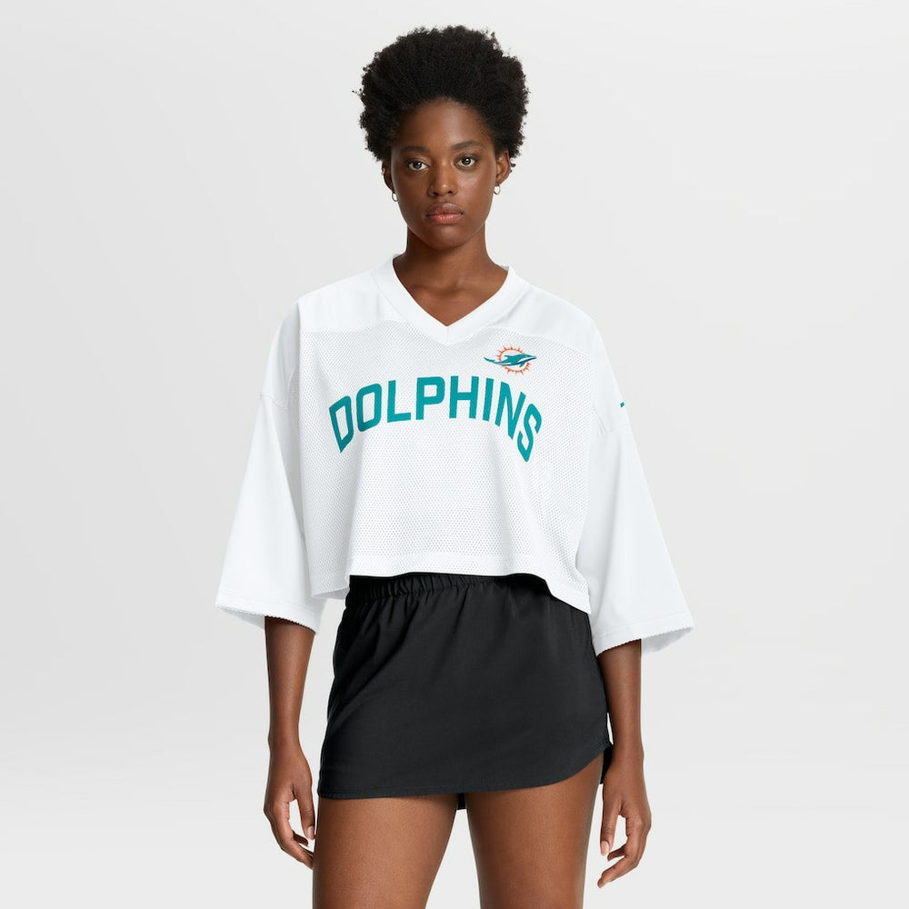 Miami Dolphins Nike Women's Primetime Cropped Mesh Dri-FIT Fashion Jersey