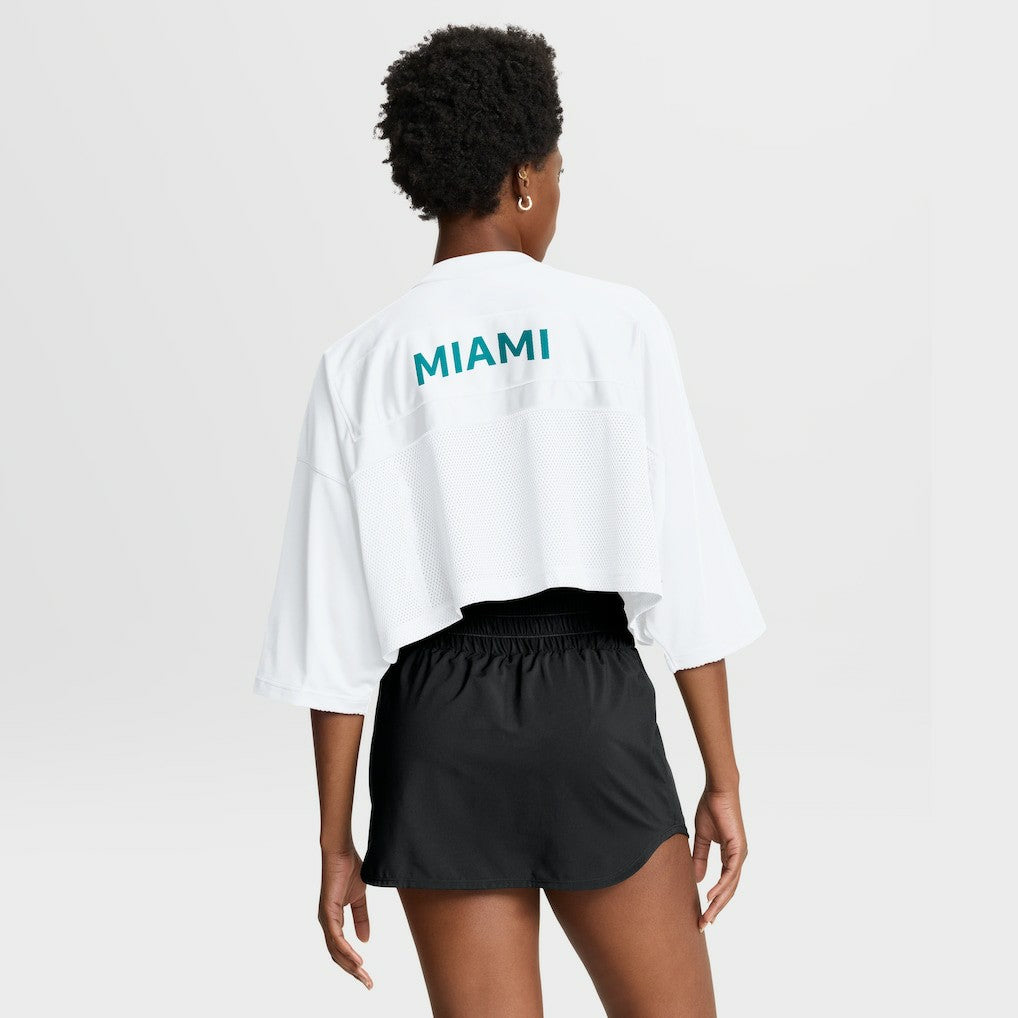 Miami Dolphins Nike Women's Primetime Cropped Mesh Dri-FIT Fashion Jersey