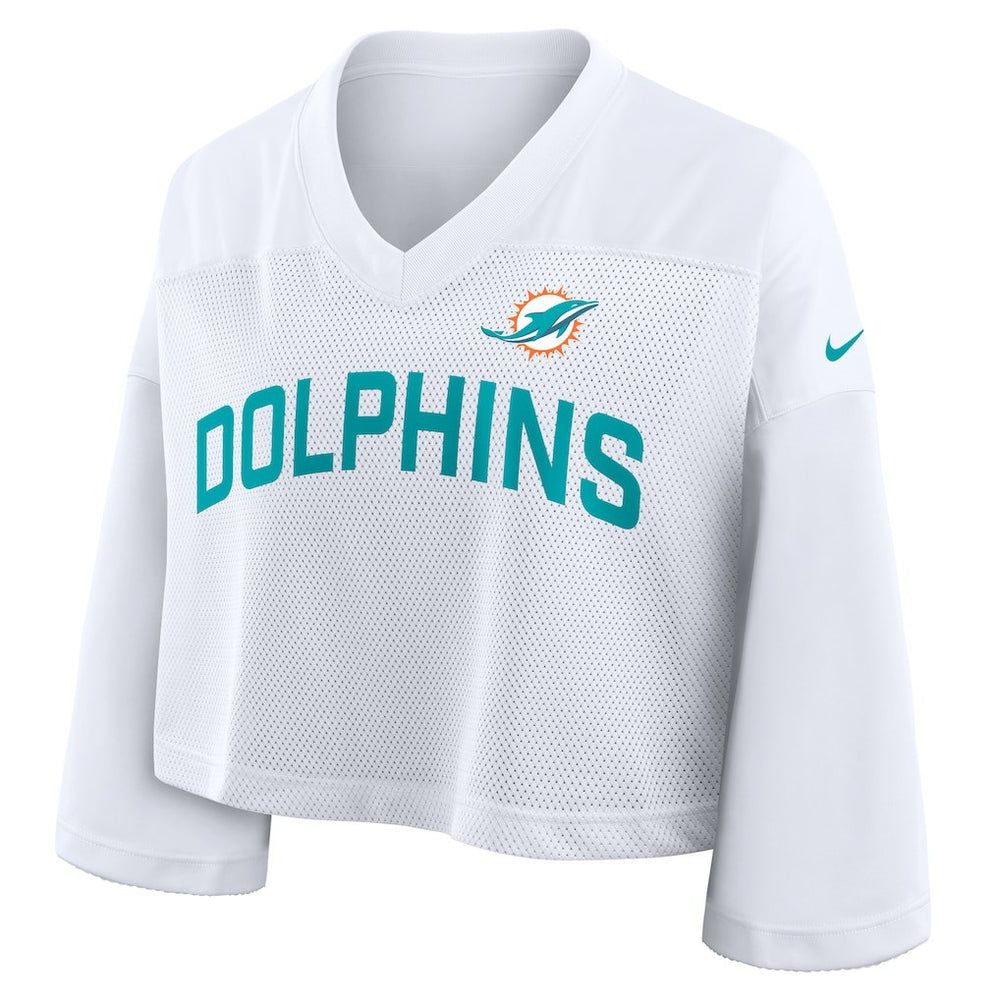 Miami Dolphins Nike Women's Primetime Cropped Mesh Dri-FIT Fashion Jersey