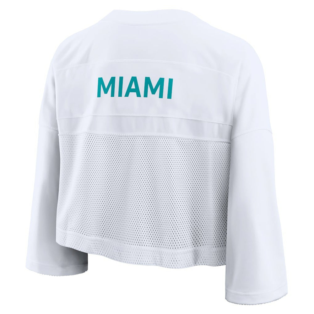Miami Dolphins Nike Women's Primetime Cropped Mesh Dri-FIT Fashion Jersey