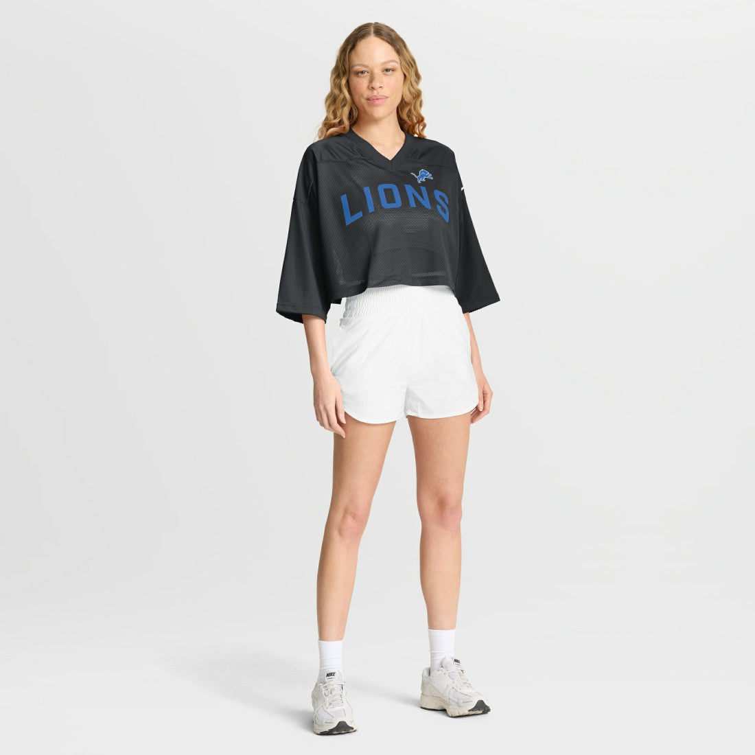 Detroit Lions Nike Women's Primetime Cropped Mesh Dri-FIT Fashion Jersey