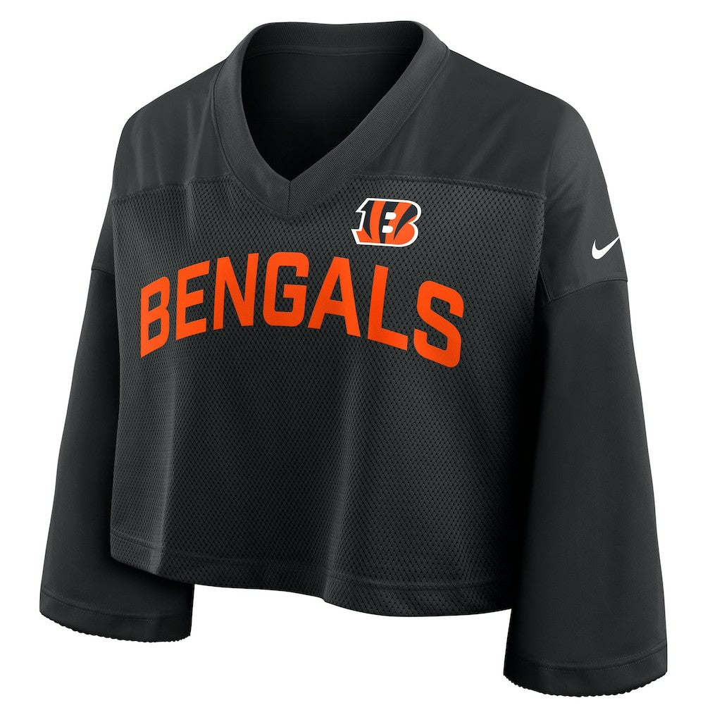 Cincinnati Bengals Nike Women's Primetime Cropped Mesh Dri-FIT Fashion Jersey