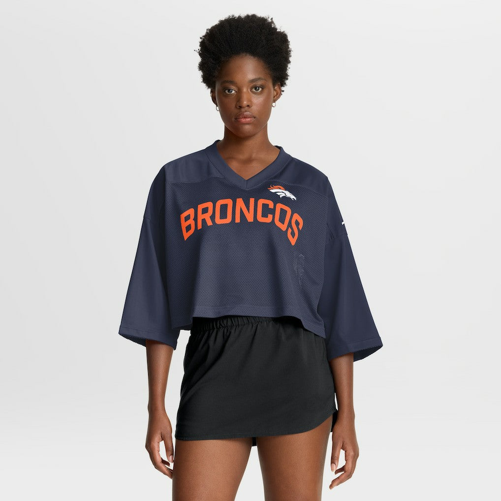 Denver Broncos Nike Women's Primetime Cropped Mesh Dri-FIT Fashion Jersey