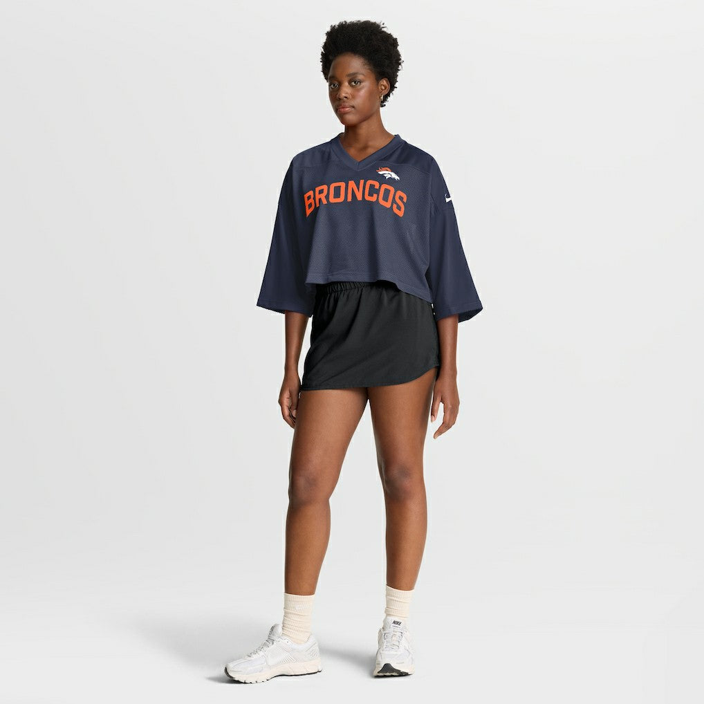 Denver Broncos Nike Women's Primetime Cropped Mesh Dri-FIT Fashion Jersey