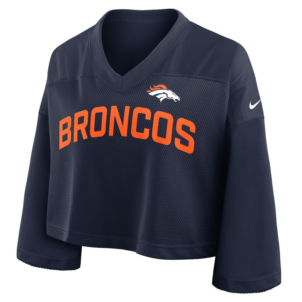 Denver Broncos Nike Women's Primetime Cropped Mesh Dri-FIT Fashion Jersey