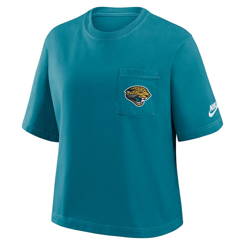 Jacksonville Jaguars Nike Women's Rewind Pocket Boxy T-Shirt