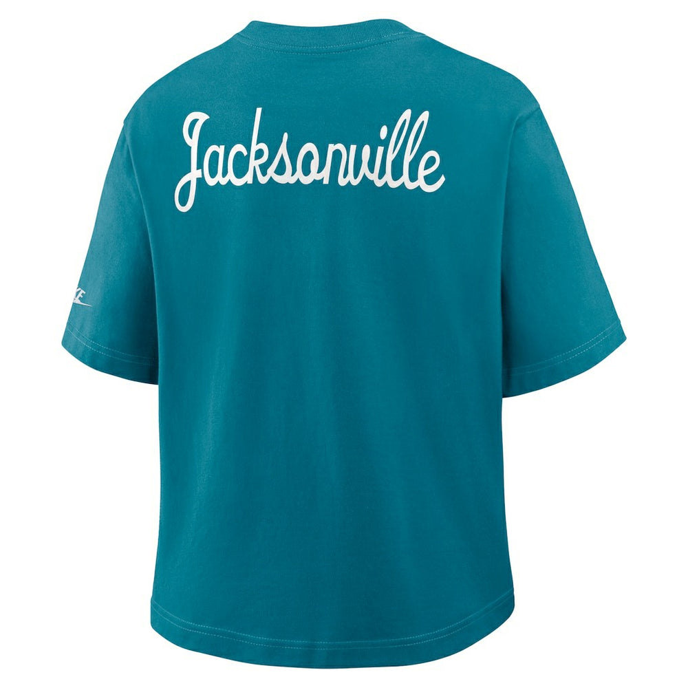 Jacksonville Jaguars Nike Women's Rewind Pocket Boxy T-Shirt