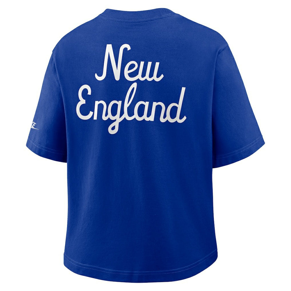 New England Patriots Nike Women's Rewind Pocket Boxy T-Shirt