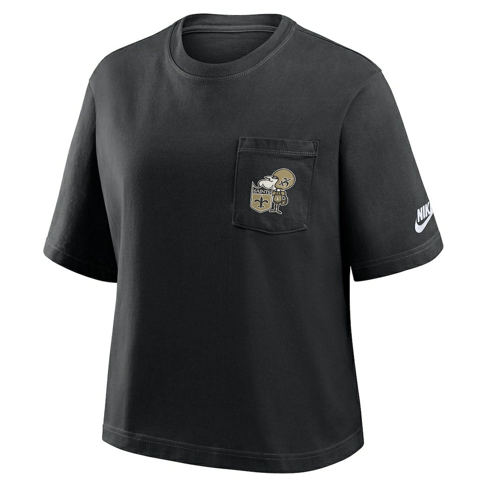 New Orleans Saints Nike Women's Rewind Pocket Boxy T-Shirt