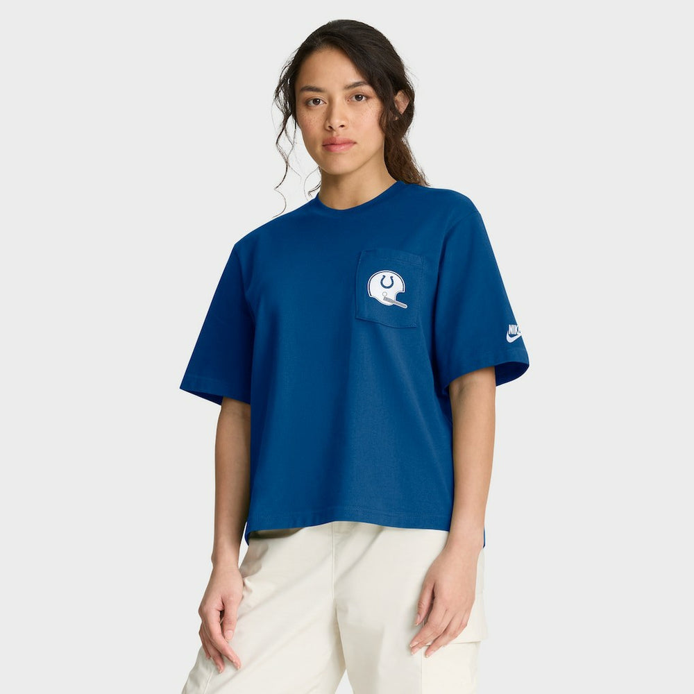 Indianapolis Colts Nike Women's Rewind Pocket Boxy T-Shirt