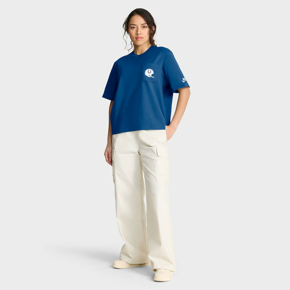 Indianapolis Colts Nike Women's Rewind Pocket Boxy T-Shirt
