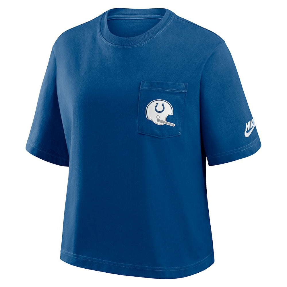 Indianapolis Colts Nike Women's Rewind Pocket Boxy T-Shirt