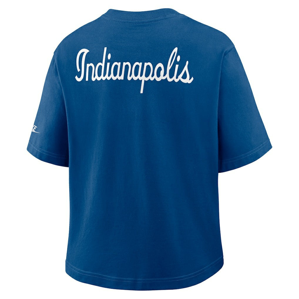 Indianapolis Colts Nike Women's Rewind Pocket Boxy T-Shirt