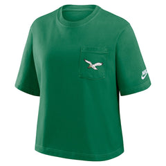 Philadelphia Eagles Nike Women's Rewind Pocket Boxy T-Shirt