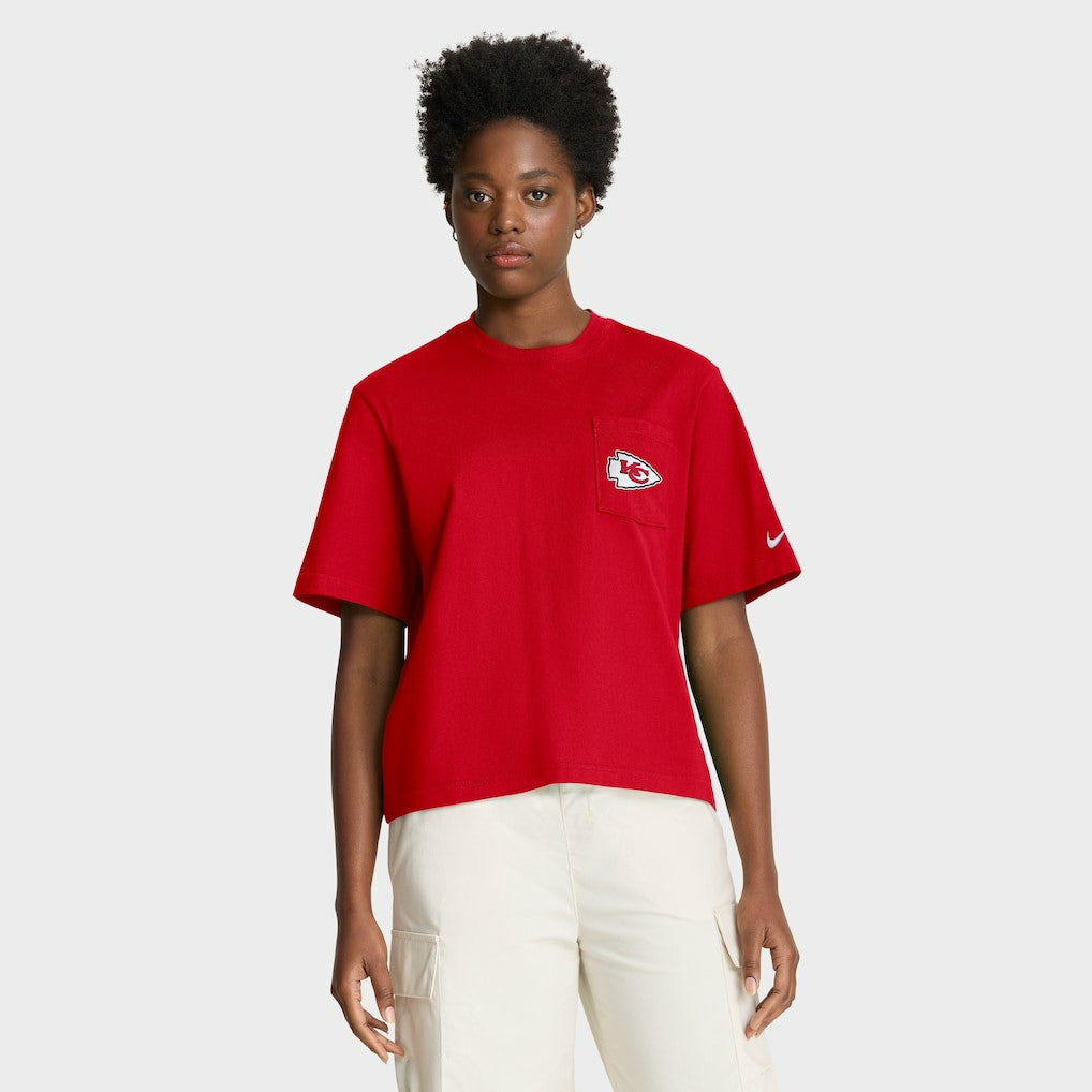 Kansas City Chiefs Nike Women's Rewind Pocket Boxy T-Shirt