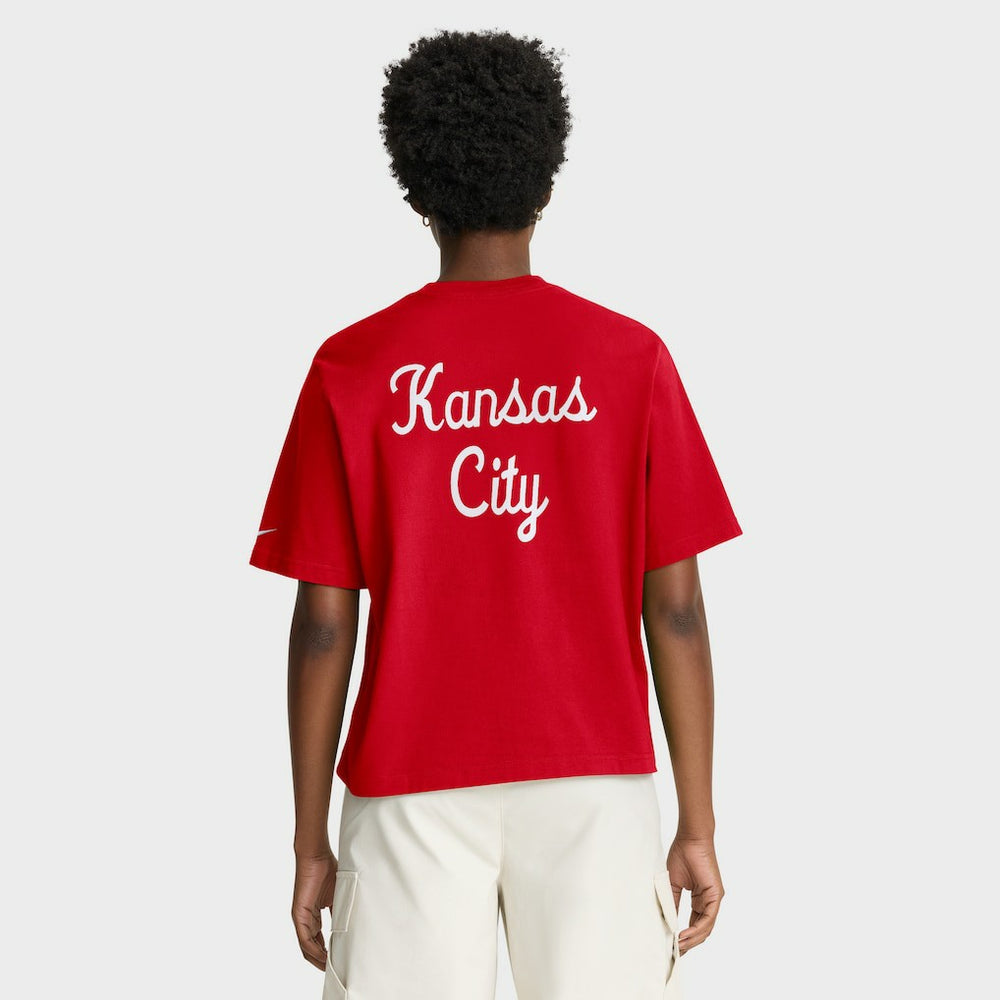 Kansas City Chiefs Nike Women's Rewind Pocket Boxy T-Shirt
