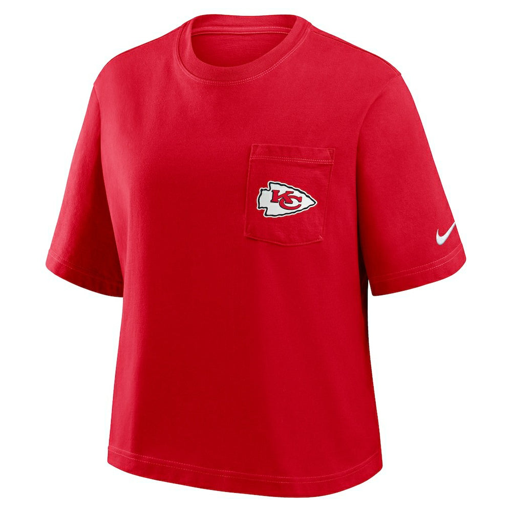 Kansas City Chiefs Nike Women's Rewind Pocket Boxy T-Shirt