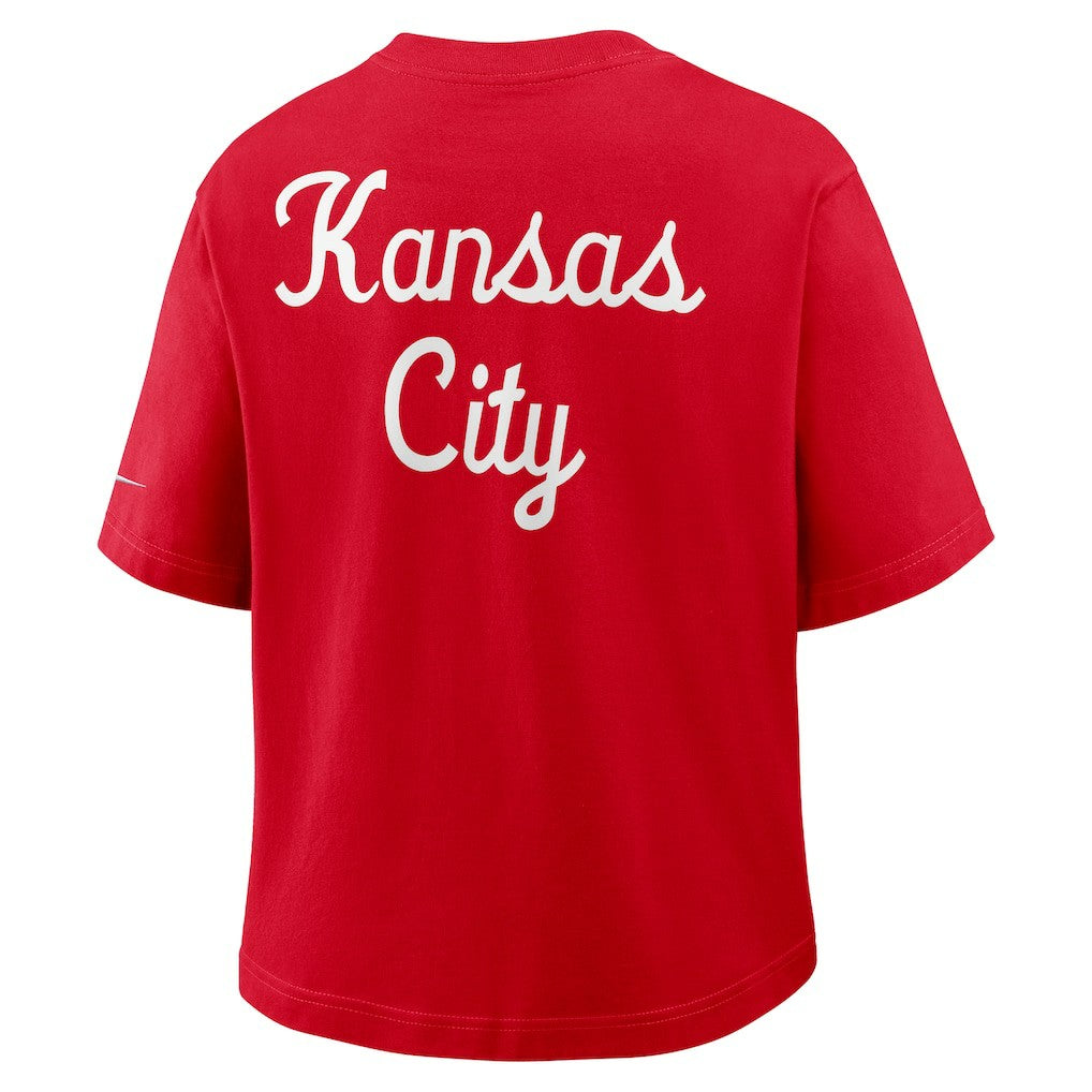 Kansas City Chiefs Nike Women's Rewind Pocket Boxy T-Shirt