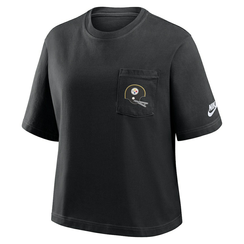 Pittsburgh Steelers Nike Women's Rewind Pocket Boxy T-Shirt