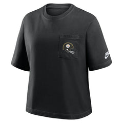 Pittsburgh Steelers Nike Women's Rewind Pocket Boxy T-Shirt