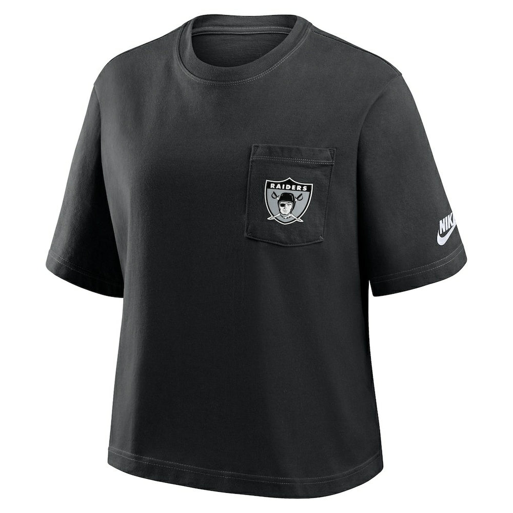 Las Vegas Raiders Nike Women's Rewind Pocket Boxy T-Shirt