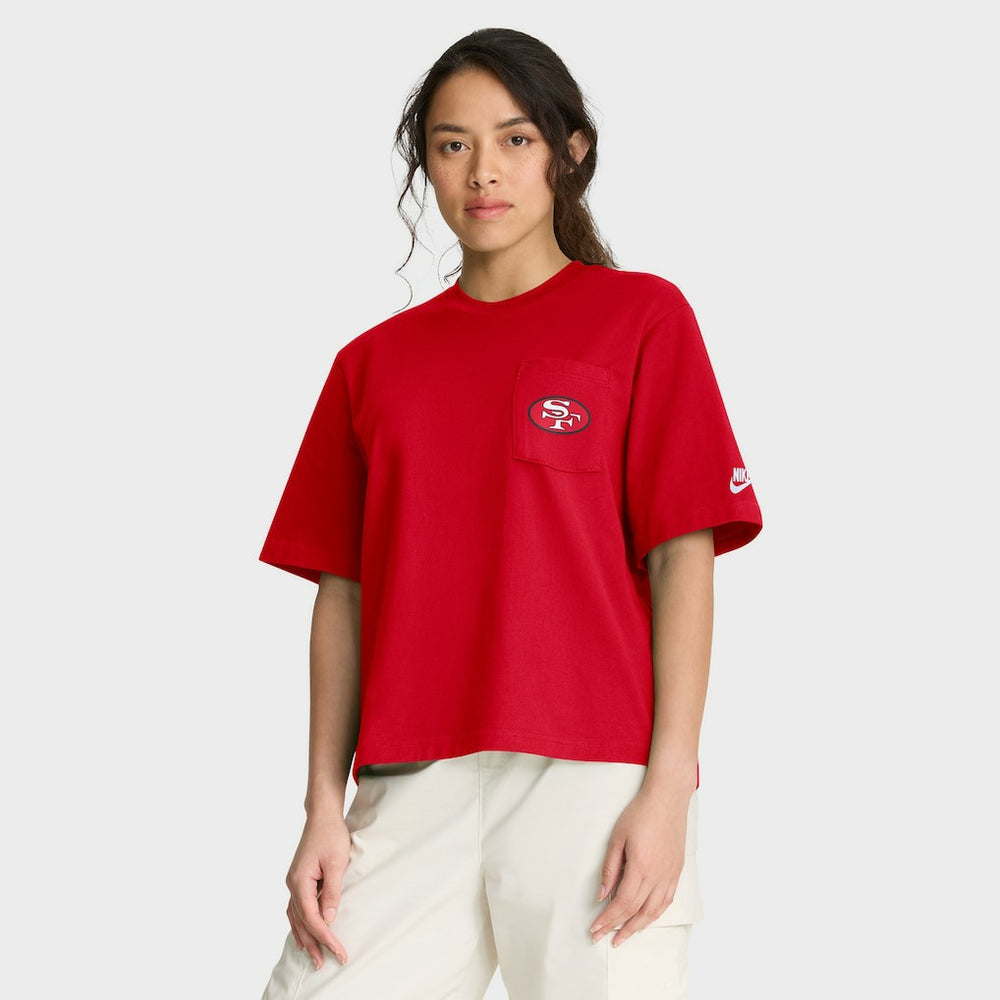 San Francisco 49ers Nike Women's Rewind Pocket Boxy T-Shirt