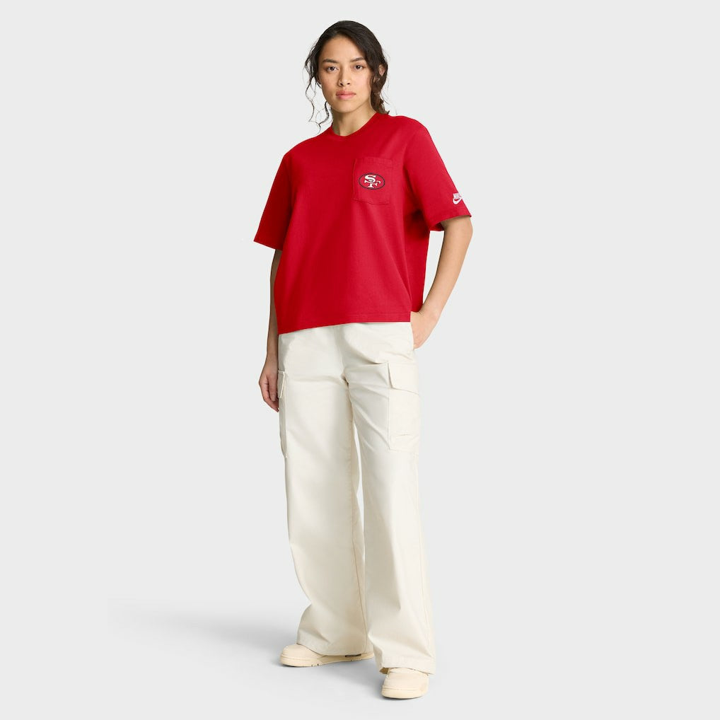 San Francisco 49ers Nike Women's Rewind Pocket Boxy T-Shirt
