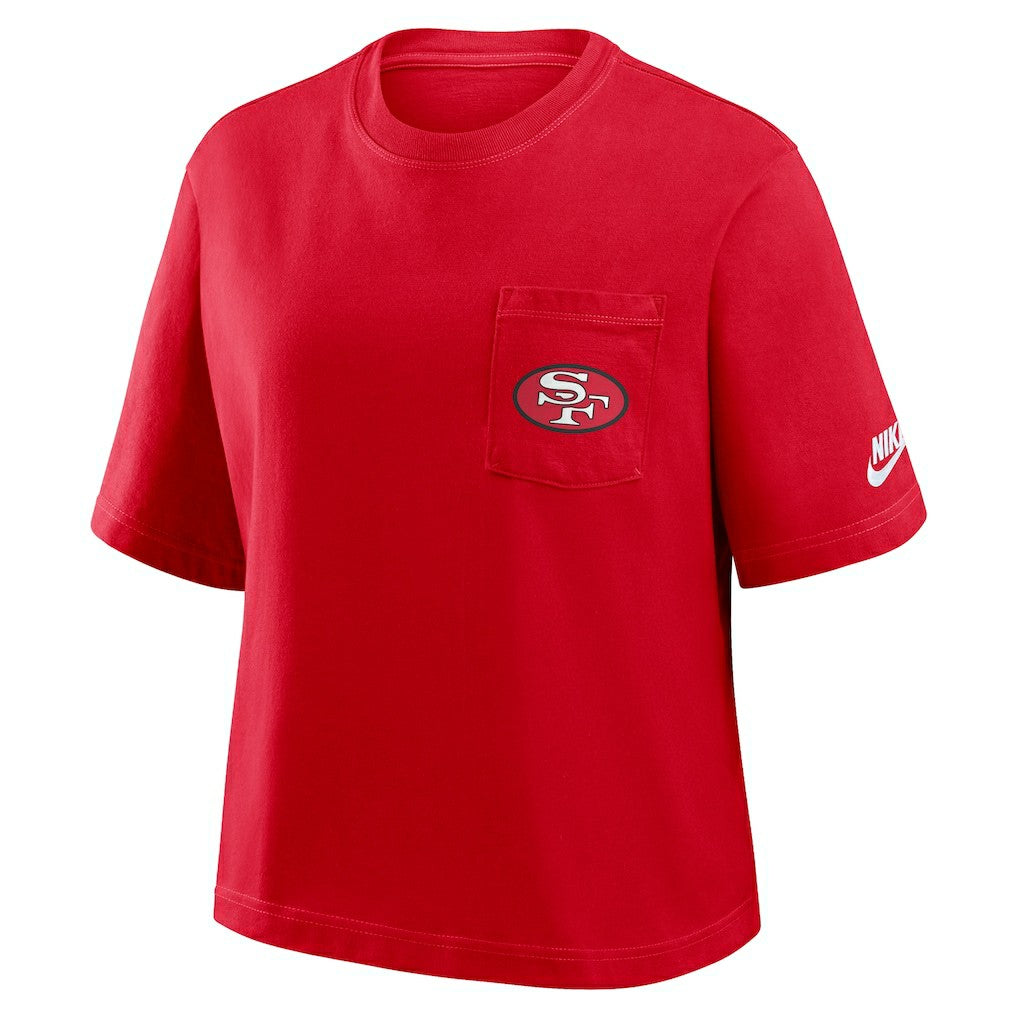 San Francisco 49ers Nike Women's Rewind Pocket Boxy T-Shirt