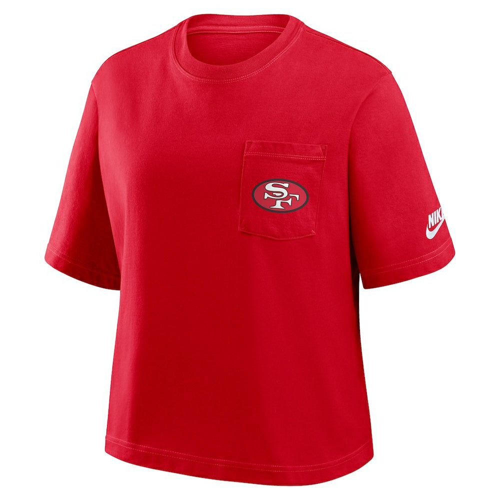 San Francisco 49ers Nike Women's Rewind Pocket Boxy T-Shirt