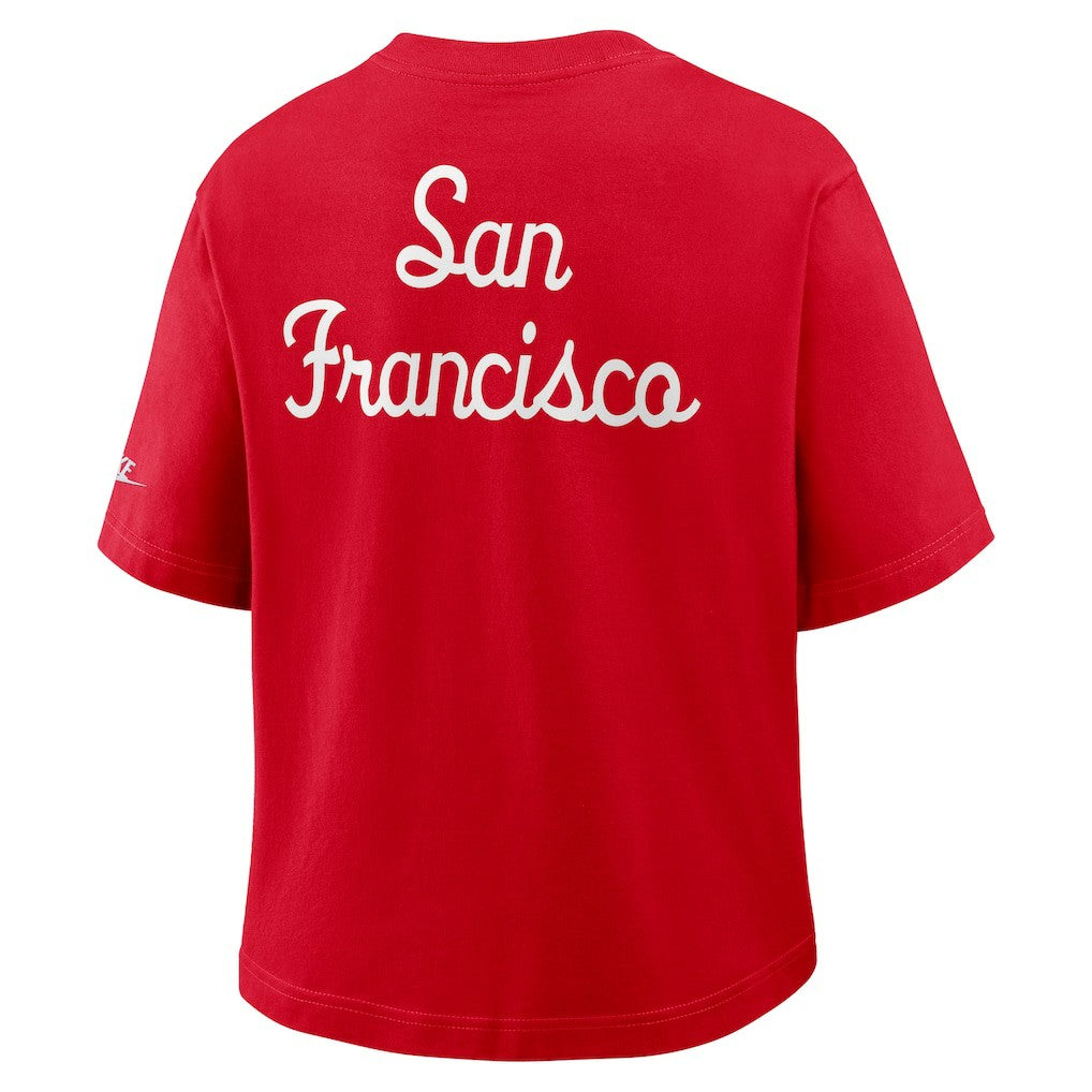 San Francisco 49ers Nike Women's Rewind Pocket Boxy T-Shirt
