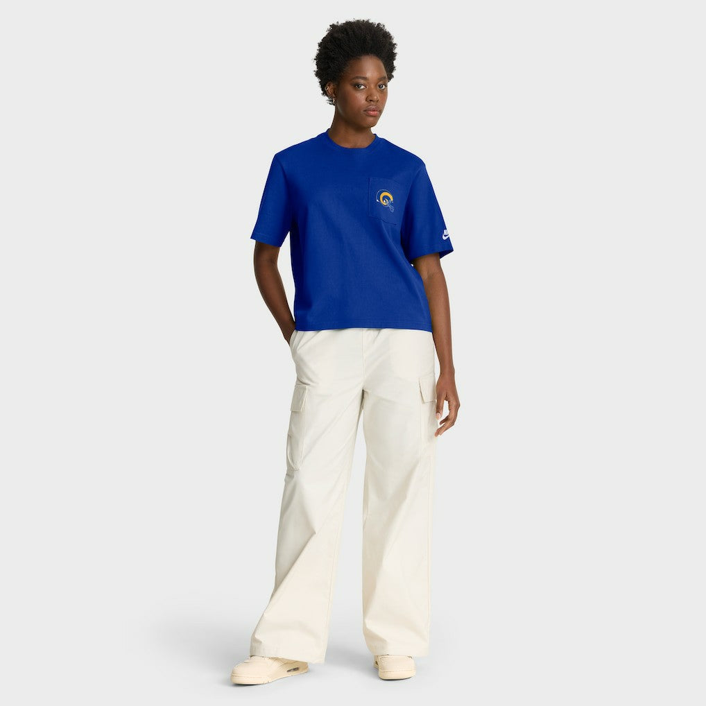 Los Angeles Rams Nike Women's Rewind Pocket Boxy T-Shirt