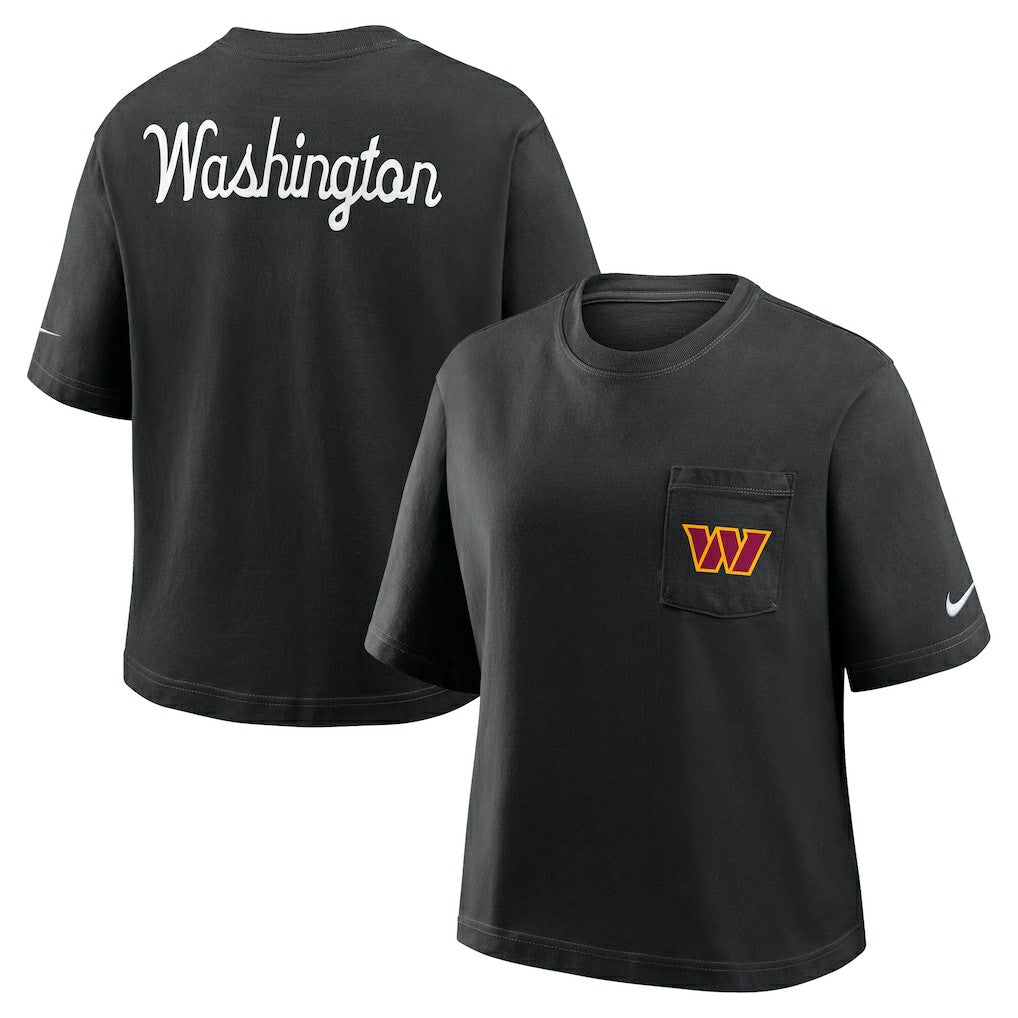 Washington Commanders Nike Women's Rewind Pocket Boxy T-Shirt