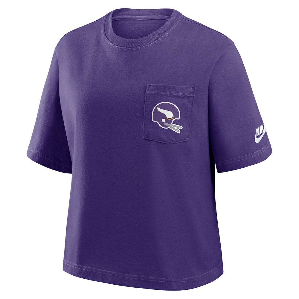 Minnesota Vikings Nike Women's Rewind Pocket Boxy T-Shirt