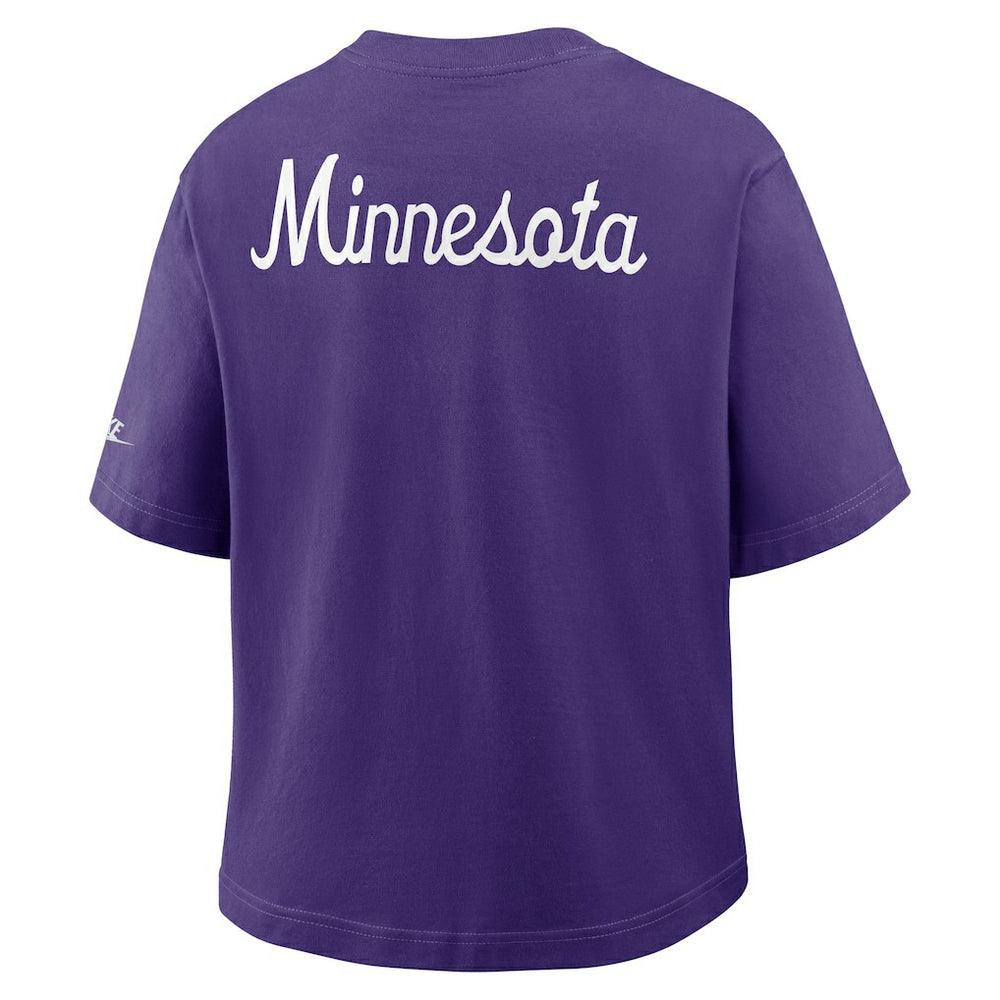 Minnesota Vikings Nike Women's Rewind Pocket Boxy T-Shirt
